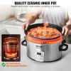 VEVOR Slow Cooker, 7QT 280W Electric Slow Cooker Pot with 3-Level Heat Settings, Digital Slow Cookers with Locking Lid, 20 Hours Max Timer