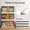 Large 25 Gal Collapsible Storage Bins, 3 Pack,300QT,Wheeled Polypropylene Closet Organizer