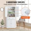 VEVOR 72" Kitchen Pantry Storage Cabinet, Freestanding Utility Cabinets with Doors, Drawer and 3 Adjustable Shelves