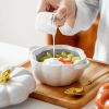 Cute Bowl, Pumpkin Ceramic Bowl with Lid, Microwave & Dishwasher Safe Dessert or Soup Bowl with Handle