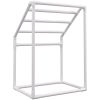 VEVOR Pool Towel Rack, 5 Bar, White, Freestanding Outdoor PVC Trapedozal Poolside Storage Organizer, Include 8 Towel Clips, Mesh Bag, Hook