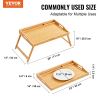 VEVOR Bed Tray Table with Foldable Legs & Media Slot, Bamboo Breakfast Tray for Sofa, Bed, Eating, Snacking, and Working