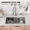 VEVOR Kitchen Sink, 304 Stainless Steel Drop-In Sinks, Undermount Single Bowl Basin with Accessories(Pack of 3)
