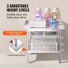VEVOR Stainless Steel Work Table, 24 x 28 x 26 Inch Commercial Food Prep Worktable, 3-Sided Backsplash Heavy Duty Prep Worktable