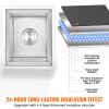 VEVOR Drop in Ice Chest, 14"L x 12"W x 18"H Stainless Steel Ice Cooler, Commercial Ice Bin with Cover, 40 qt Outdoor Kitchen Ice Bar