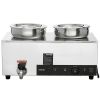 VEVOR Electric Soup Warmer, Dual 7.4QT Stainless Steel Round Pot 86~185¬∞F Adjustable Temp