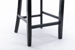 Contemporary Velvet Upholstered Barstools with Button Tufted Decoration and Wooden Legs, and Chrome Nailhead Trim, Leisure Style Bar Chairs,Bar stools